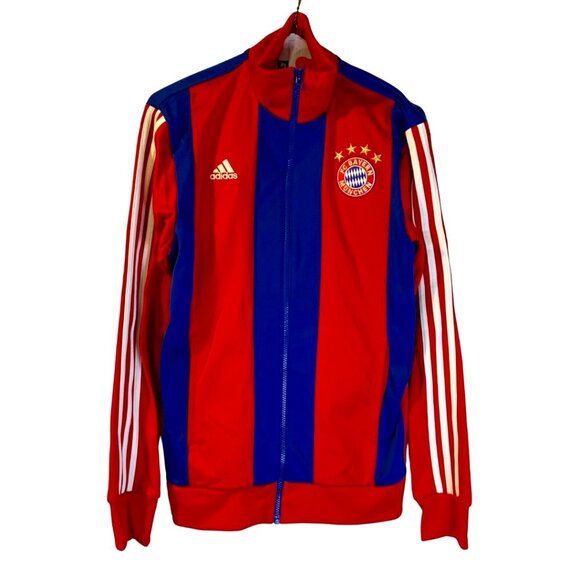 Adidas Men's FC Bayern Munchen Munich Anthem Track Jacket Size S Red Soccer 2014 - Picture 1 of 10